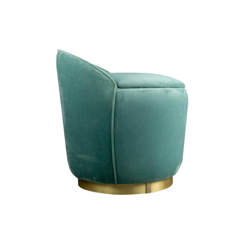 Analaya Velvet Round Solid Colour Pouffe Ottoman