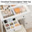 Farmhouse 43.3" Vanity Desk with Hollywood Mirror Lights, Rustic Dressing Table Set with 2 Drawers & 2 Cabinets, Large Makeup Vanity with Stool for Bedroom, Distressed Wood Vanity Desk with Storage-1337885771