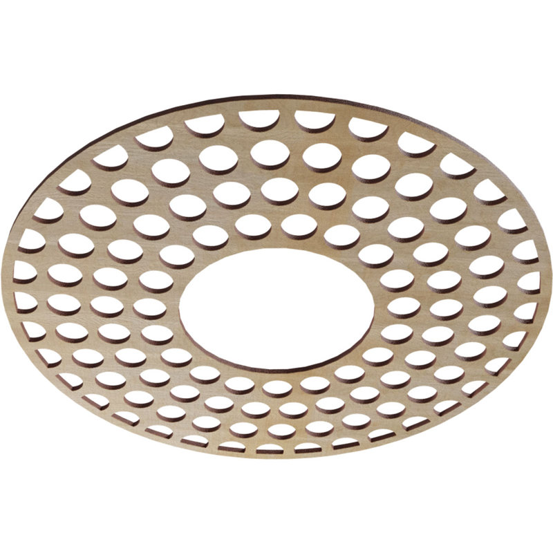Médaillon de plafond en bois Fink, H 22 po x l 22 po x P 0,25 po, Hickory