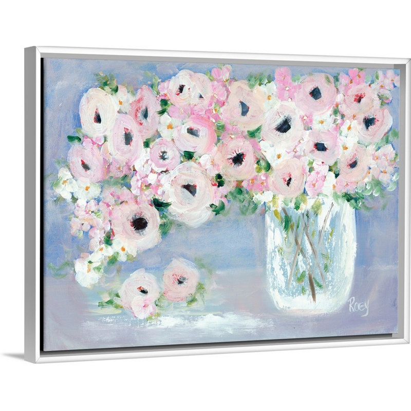 Reproduction d’art sur toile, "Beauty overflows I" par Robby Ebert, Cadre blanc, H 14 po x l 18 po x P 1,75 po
