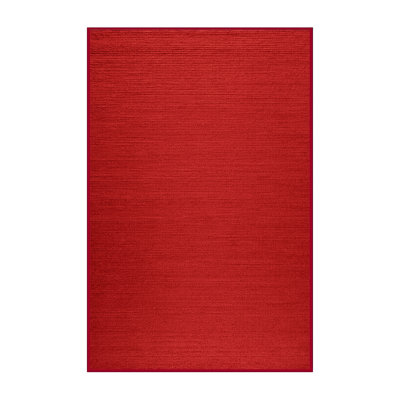 Tapis rouge uni lavable à la machine