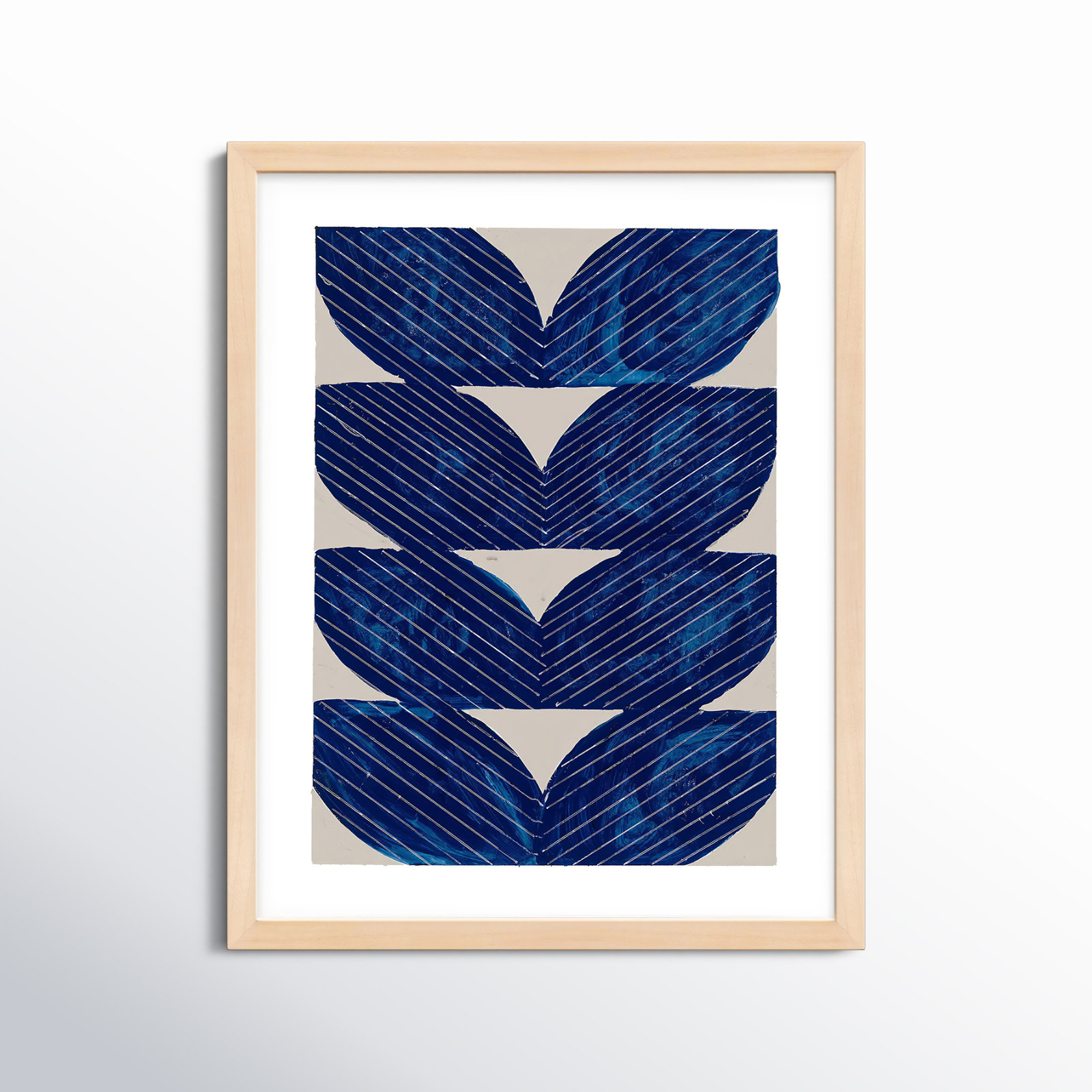Navy Chevron by Andrea Stokes, Brown, 38" H x 30" W