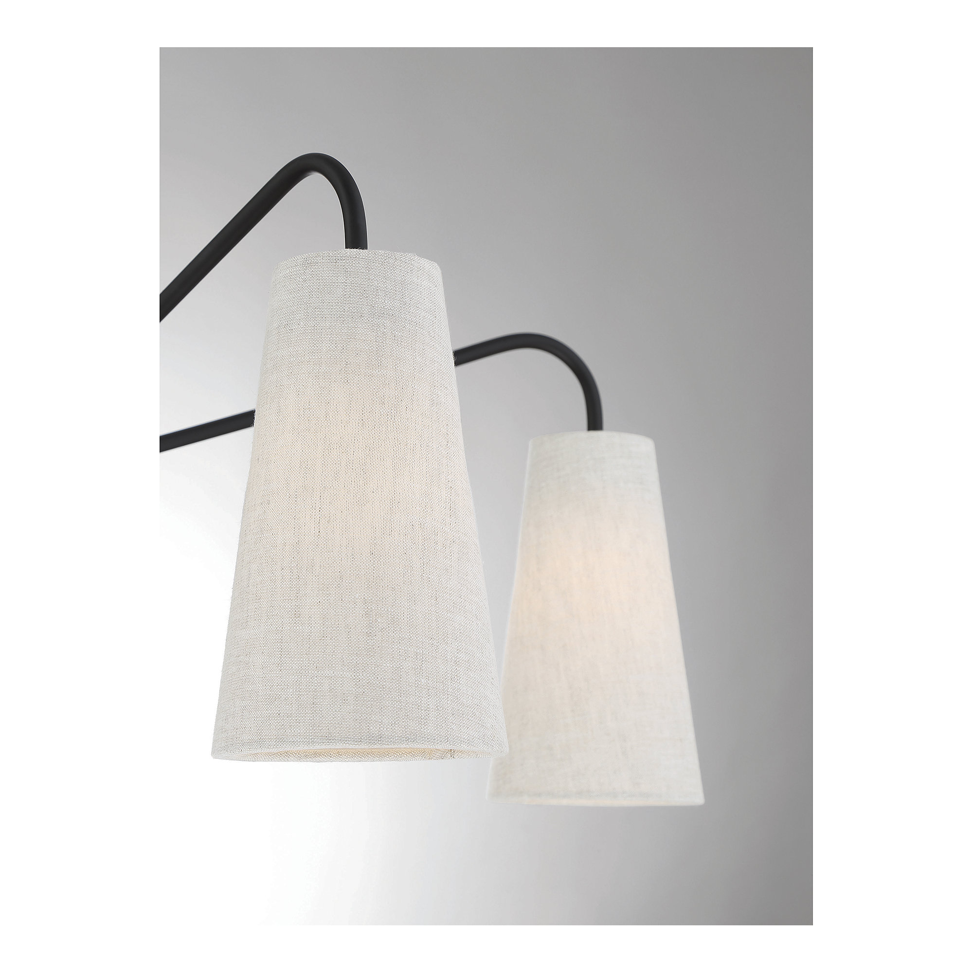 Cher 5 - Light Metal Dimmable Chandelier, Black, Off White/Brown Flecks