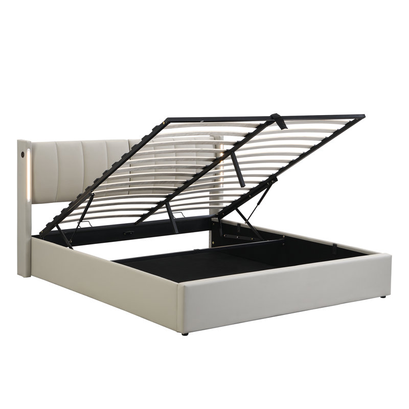 Metal Ottoman Storage Bed, Kingsize (5')