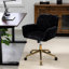 Chaise de bureau A&A Furniture Office Object - Noire, réglable, base en métal doré, rembourrage en mousse, idéale pour étudier ou travailler à la maison