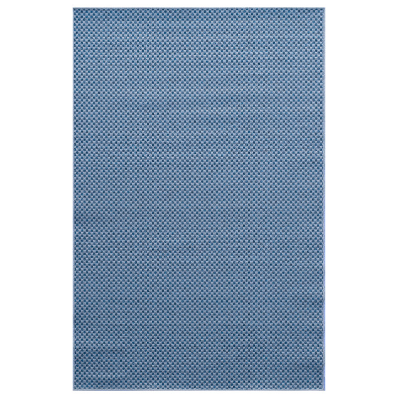 Tapis intérieur/extérieur Tropez gris/bleu à mosaïque abstraite, 5 pi 3 po x 7 pi 7 po