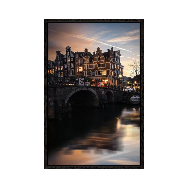 Amsterdam IX 1 Piece Wall Art on Canvas, 101.6cm H x 66.04cm W x 3.81cm D, Black Framed