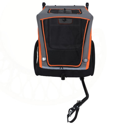 2-in-1 Bike Trailer & Push Cart for Pets - Detachable Hitch, Quick Release Wheels, and Underneath Storage Bag, Holds Pets Up to 88 lbs