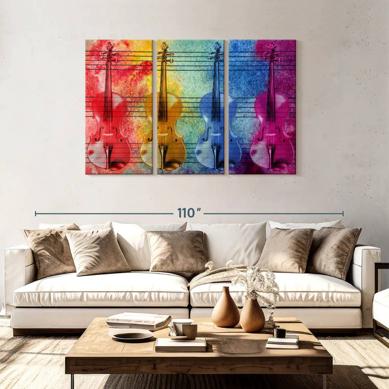 Abarca Colorful Violins, 48" H x 74" W