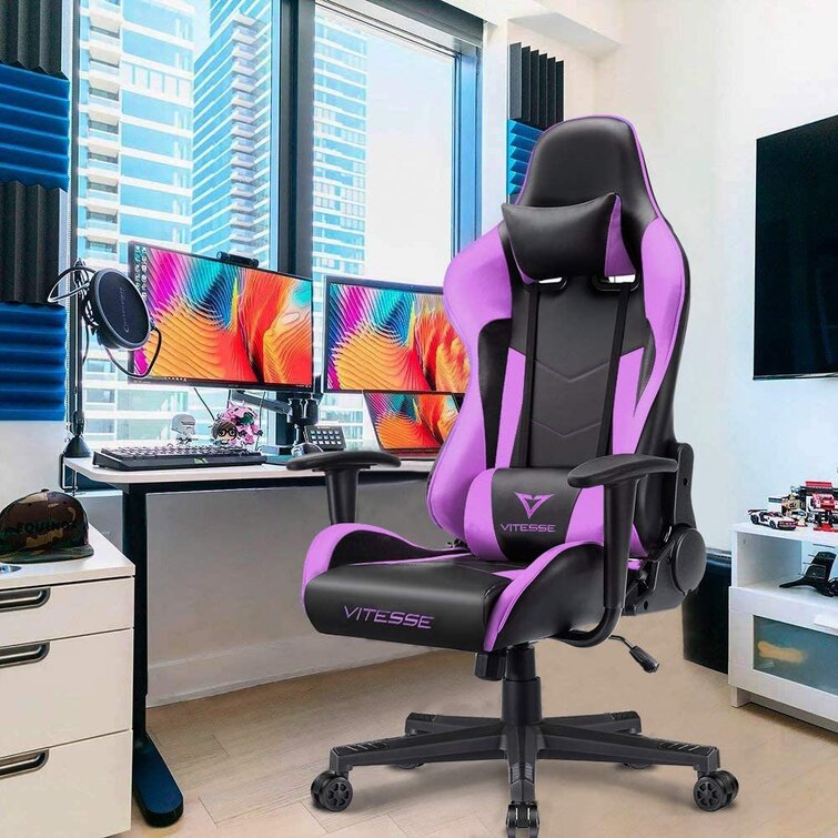 Racing Style Large Size High-Back PU Leather Gaming Chair BOSSIN