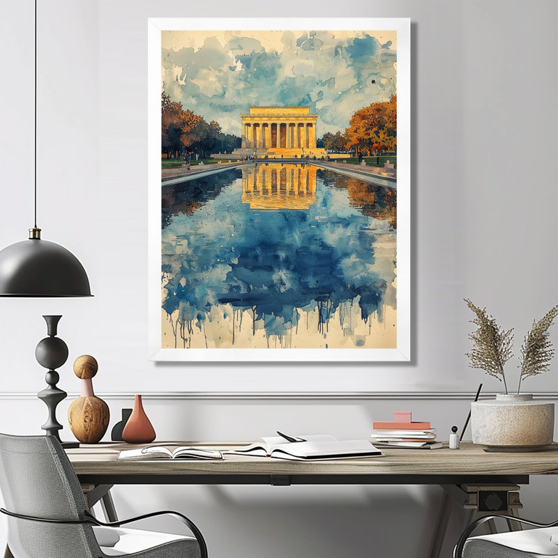 Navarette - architecture, art mural sur toile, H 40 po x l 30 po, Picture Framed, Blanc