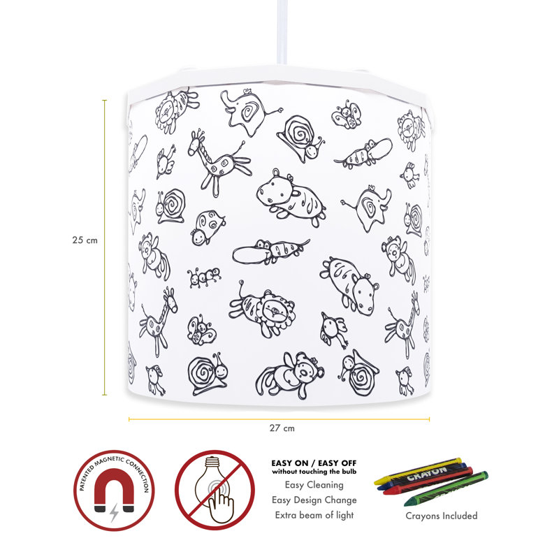 25cm H Plastic Drum Lamp Shade ( Spider ) in Purple