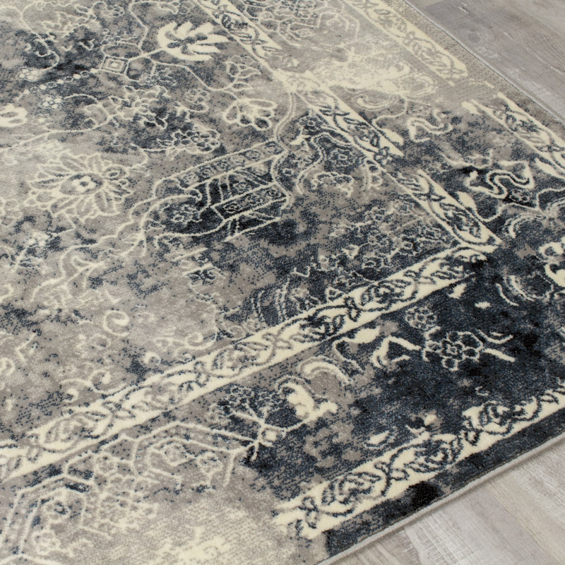 Tapis oriental gris Ted, Rectangle 2 pi x 3 pi 7 po
