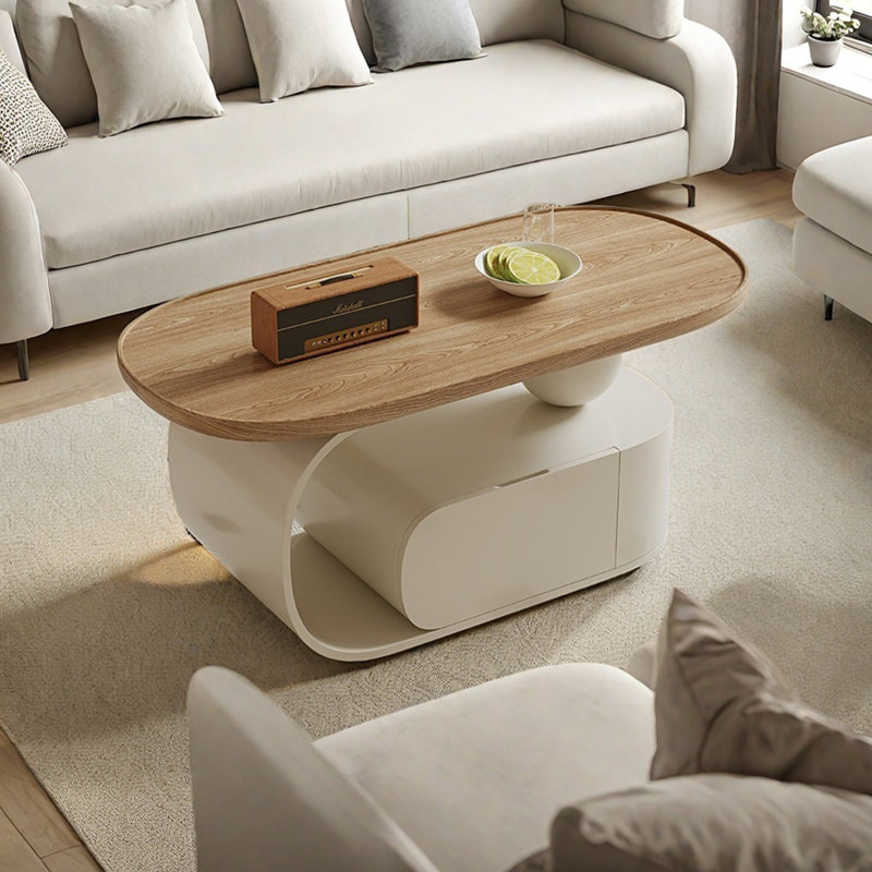 Table basse amovible de style crème, H 17,71 po x L 35,43 po x l 17,71 po