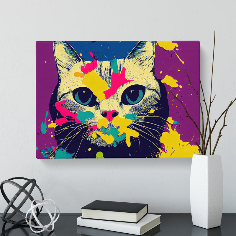 Cat Splashed Vol.5 Abstract - Wrapped Canvas