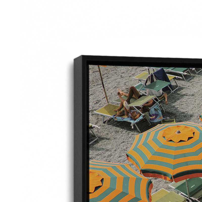 Impression sur toile Seaside Shade, Cadre flottant noir satiné, H 8,75 po x l 12,75 po x P 1,75 po
