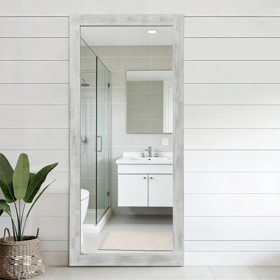 Miroir pleine grandeur, miroir de plancher à cadre en bois, pour chambre à coucher, salon, entrée,