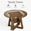 Table de salle à manger ronde 43,3 po pour 4 à 6 personnes, table de cuisine circulaire moderne avec base en piédestal en bois avec tablette de rangement, pour la cuisine, la salle à manger et la table de salle à manger (Rustic)-1729577475