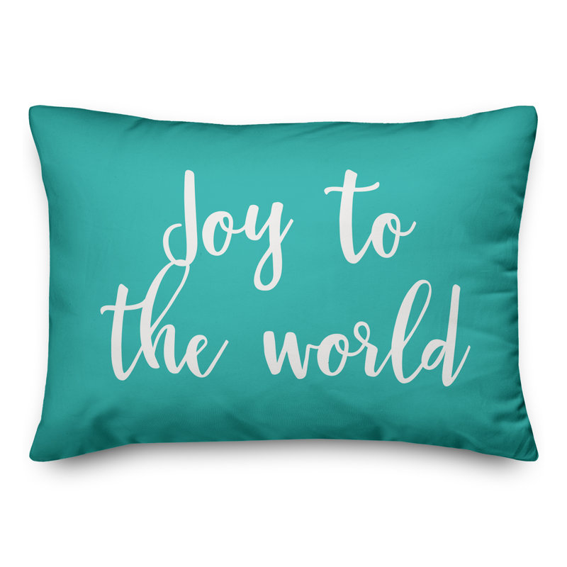 Coussin Joy to the World, Bleu sarcelle