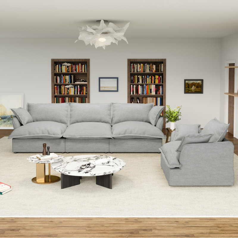 Upholstered Sectional Sofa, Gray
