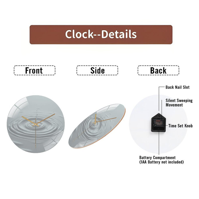 Horloge murale en verre 12 po
