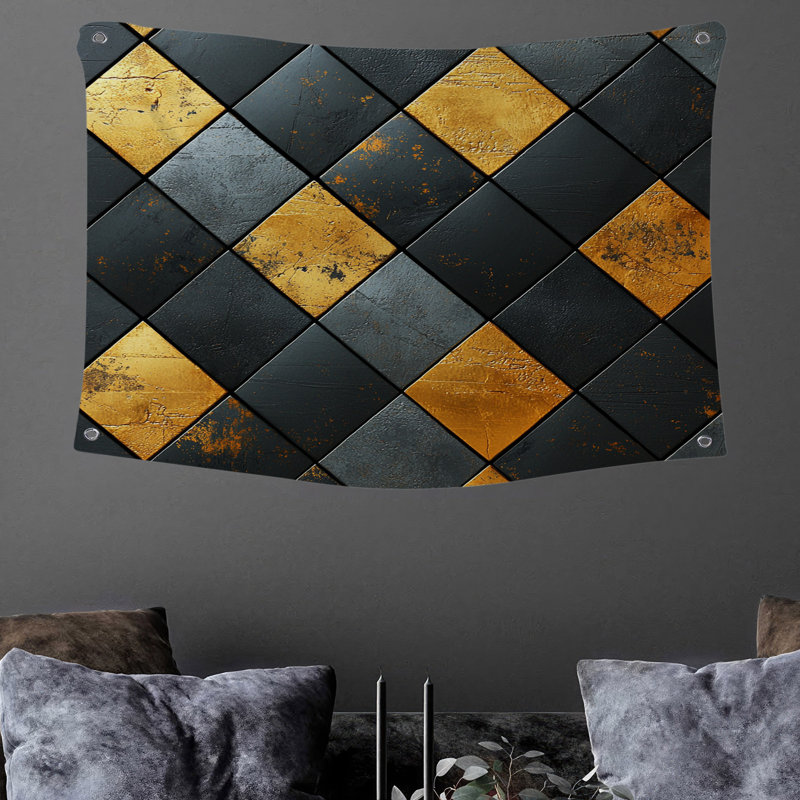 Tapisserie murale Diamonds - Décoration murale géométrique, H 68 po x l 80 po