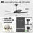 Modern 42" Black 5-Blade Dimmable Ceiling Fan with Lights And Remote Control, Quick-Install Blades, Easy Installation, 3CCT LED Lights, 6 Reversibles DC Motor, Timer, 4"/10" Downrods