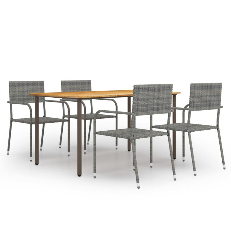 Rectangular 4 - Person Dining Set, Gray, 28.3" H x  35.4" W x  59.1" L