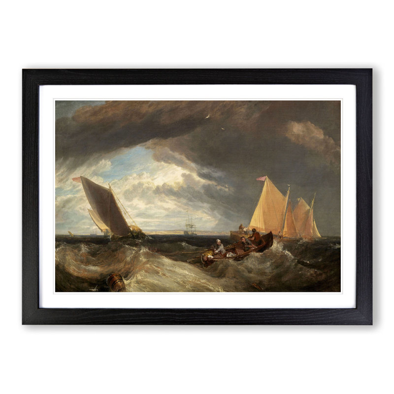 The Junction of the Thames by Joseph Mallord William Turner - Picture Frame Painting, Black, 48cm H x 65cm W x 2cm D