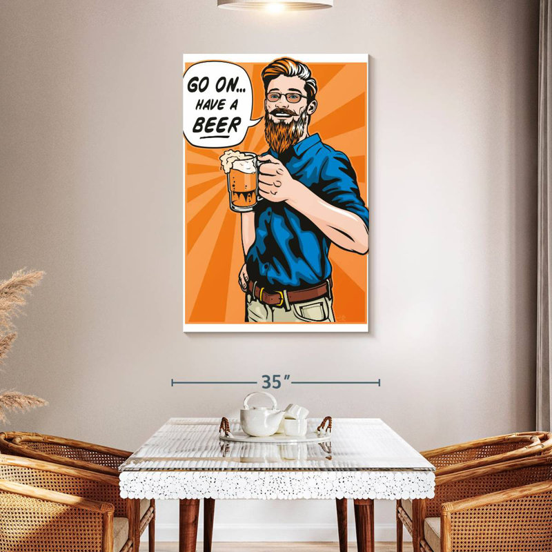 Yarlin Have A Beer, 48" H x 32" W