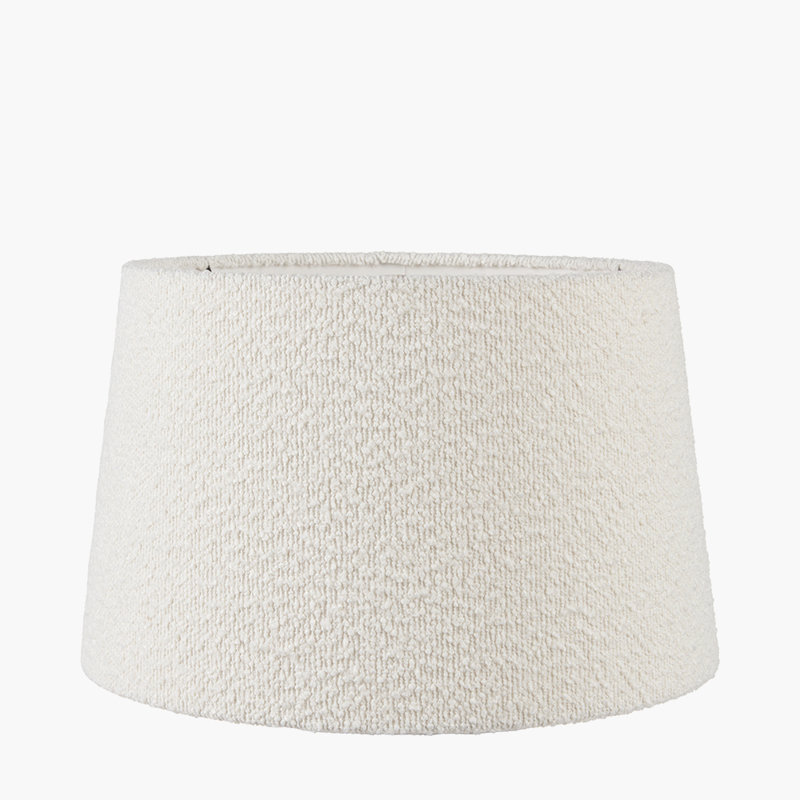 Round Boucle Lamp Shade (Uno) , 29cm H x 45cm W x 45cm D, White