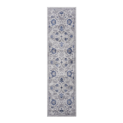5X7 Grey / Silver / Oriental Area Rug