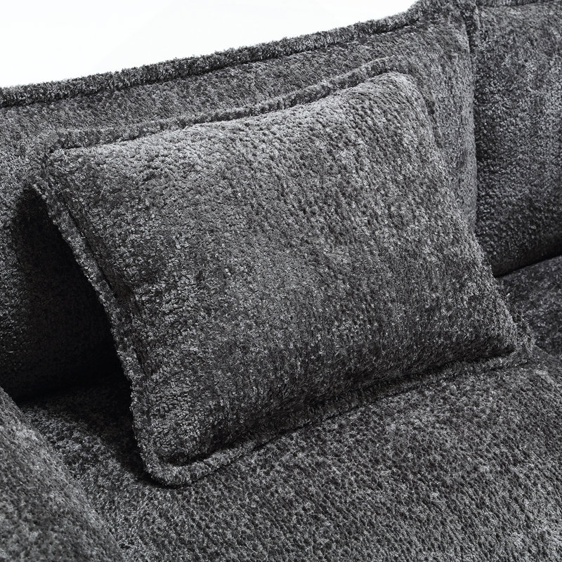 112" Oversized Sectional Cloud Sofa For Living Room – Modern Chenille L-Shaped Couch, Comfy Boucle Modular Sleeper With Moveable Ottoman & Memory Foam