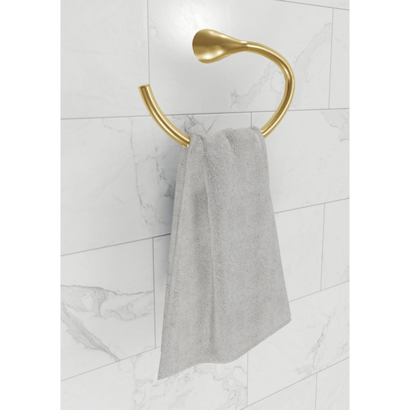 Ensemble d'accessoires de salle de bain 4 pièces Nicolai - Noir mat / chrome / or brossé, Or brossé