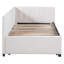 Lit de jour rembourré avec lit gigogne pour lit simple, lin beige, aucun sommier nécessaire, design élégant
