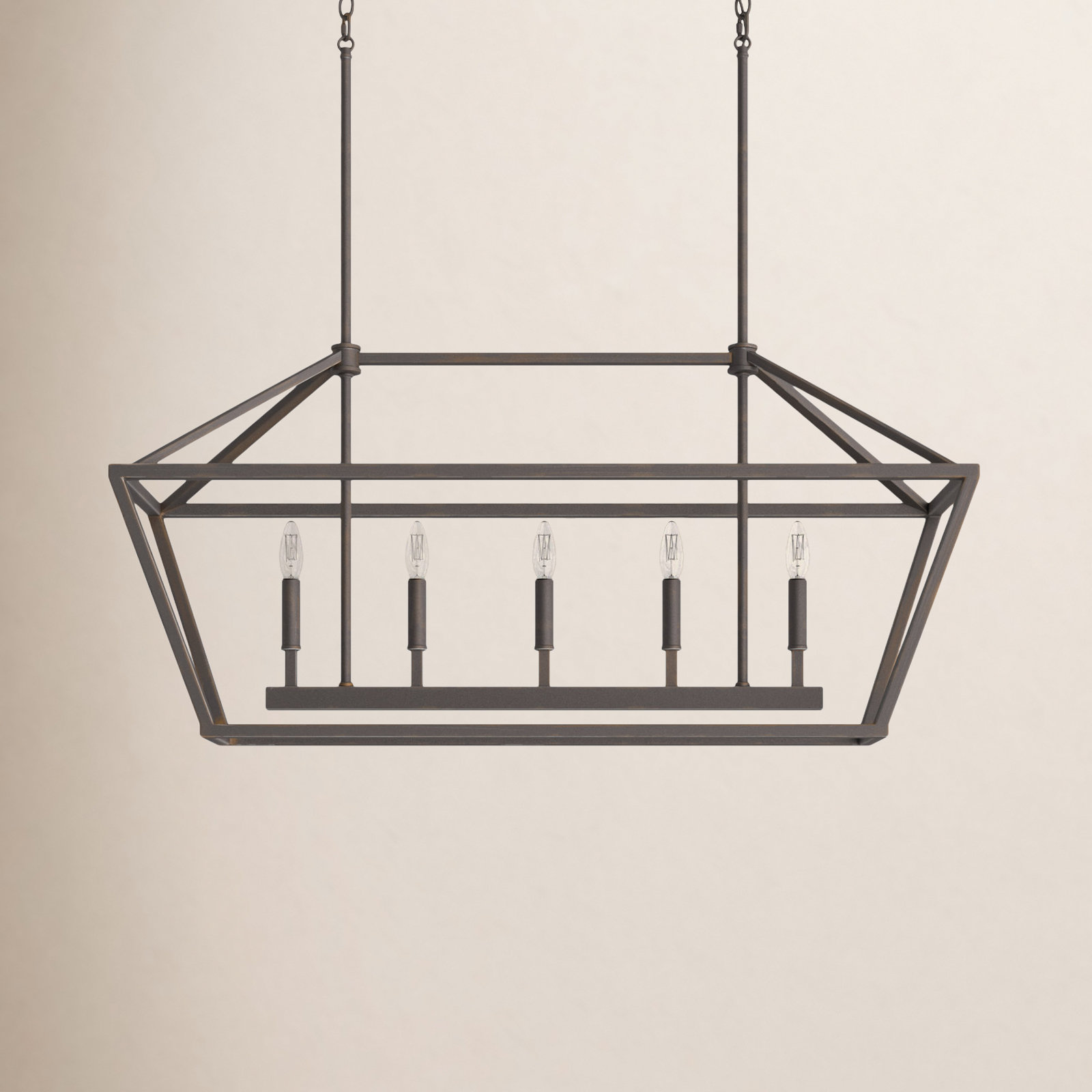 Glenhaven 5 Light Dimmable Pendant, Rubbed Bronze