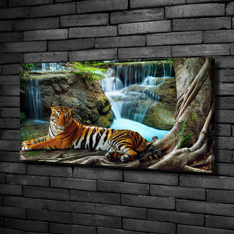 Tiger Waterfall - No Frame Print on Canvas
