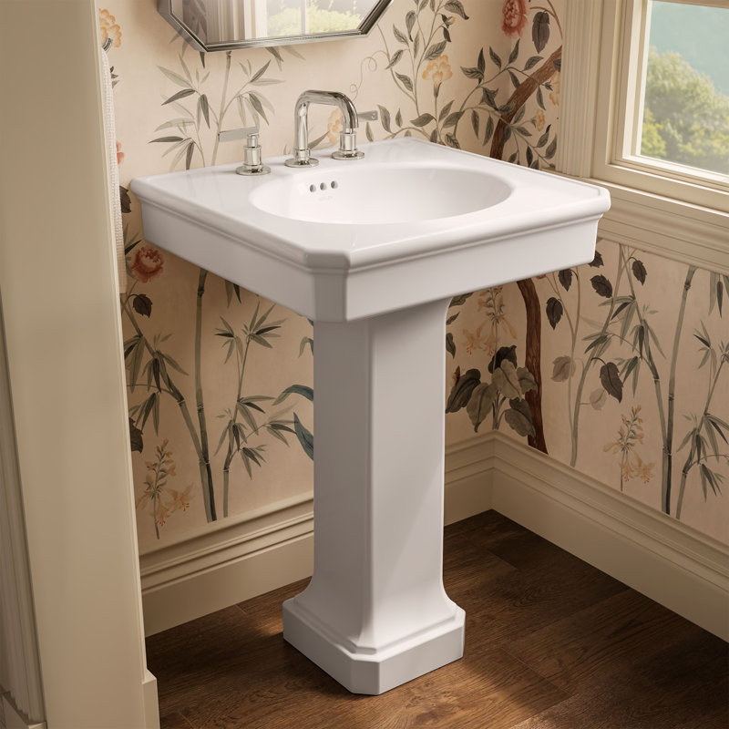 Lavabo de salle de bain rectangulaire 24 "Claude par Studio McGee, Blanc, Robinet espacé