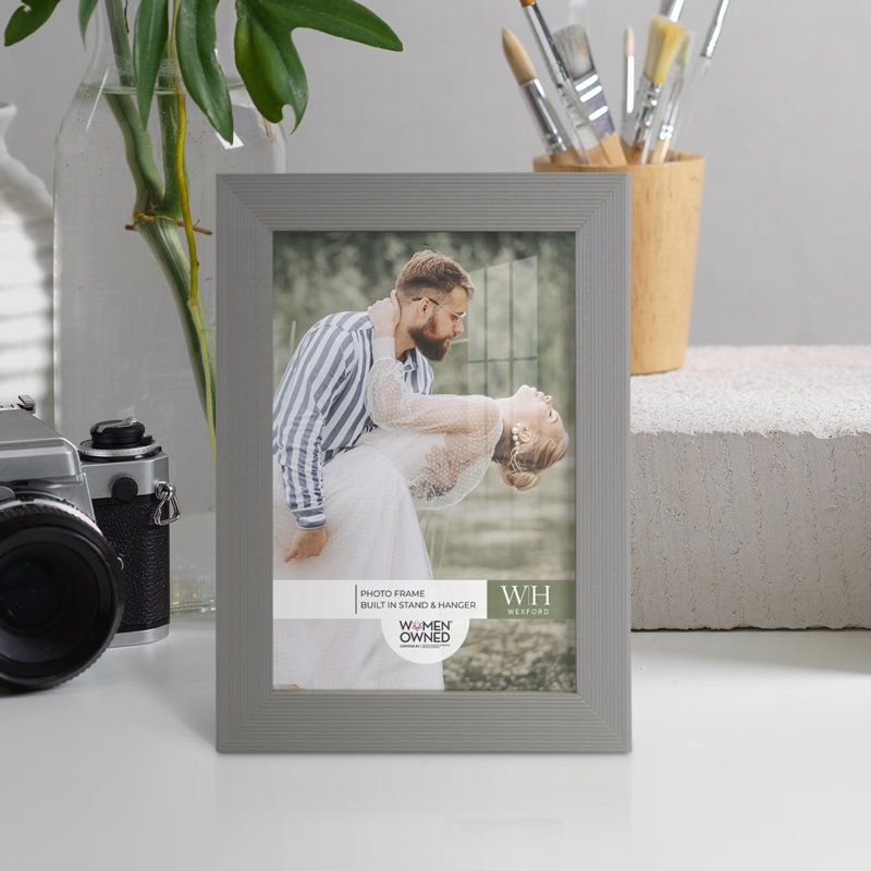 Ensemble de 2 cadres à photo simples en bois 3 po x 5 po noirs, 5 po x 7 po, gris