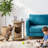 End Table, Sofa Side Table with Scratching Posts and Cat Bed-1522995753