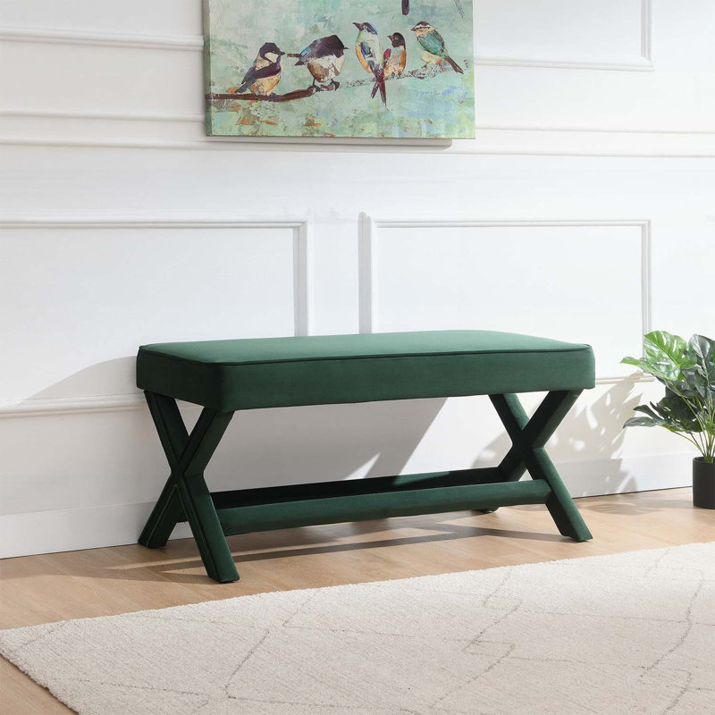 Banc confort double avec pieds en X élégants, Vert
