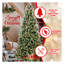 Arbre de Noël 9 pi avec 750 lumières DEL blanc chaud, 3750 branches en PE + PVC, baies rouges et pommes de pin, conception à charnières pour une installation facile-1026842455