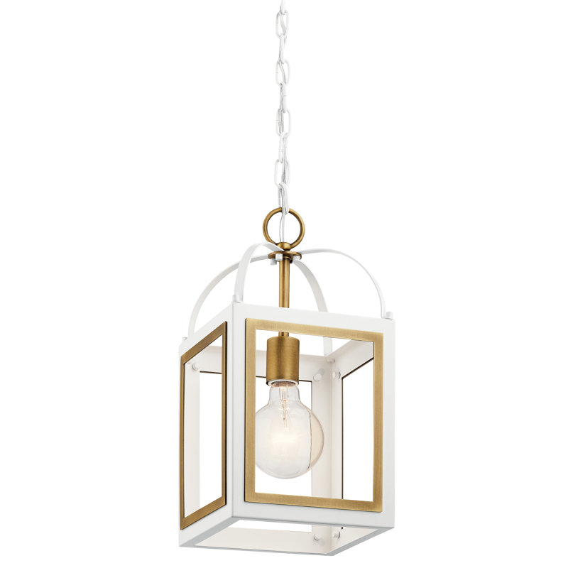 1 - Light Single Pendant, White/Brushed Nickel