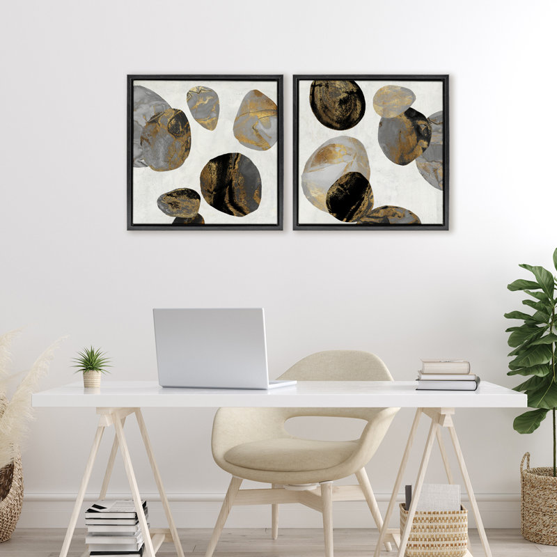 Ensemble de cadres flottants 2 pièces Agate, Cadre flottant noir de jais, H 18 po x l 18 po