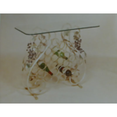 Support à vin gris avec plateau en verre transparent