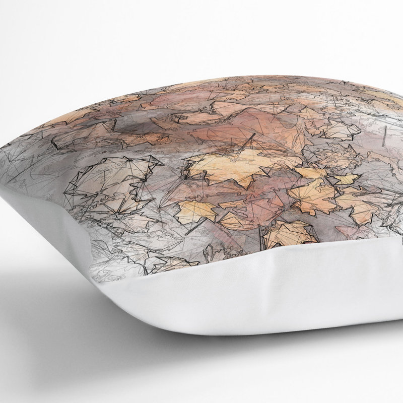 Abstract Square Cushion, 40cm H x 40cm W x 15cm D, White