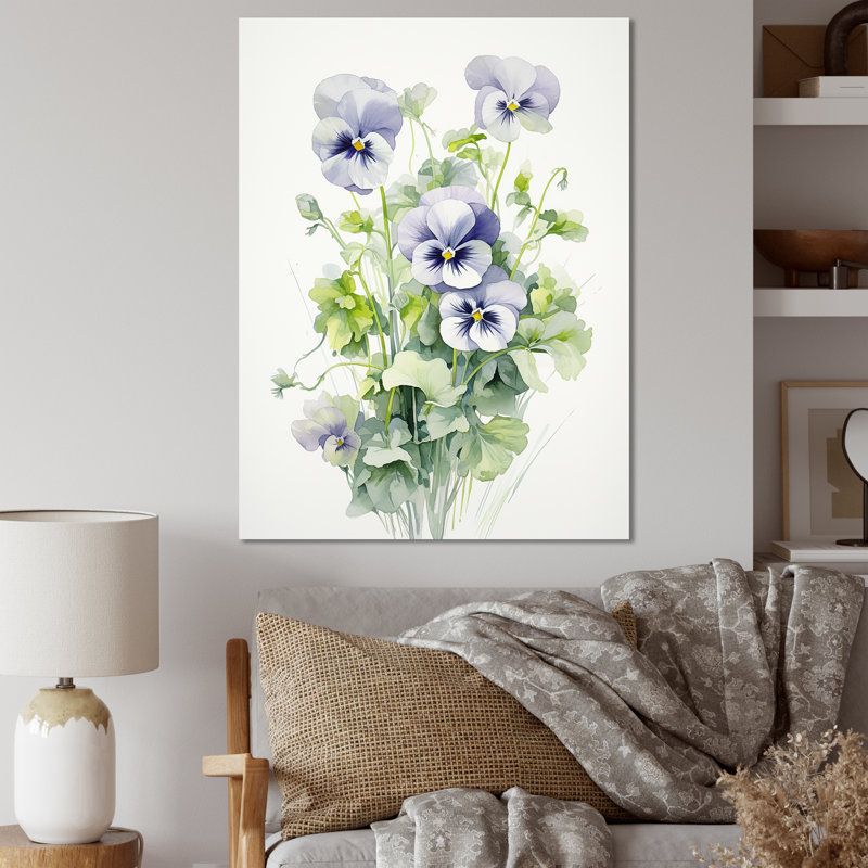 Bouquet d'harmonies vertes et mauves Blossum, Toile tendue, H 32 po x l 24 po x P 1 po