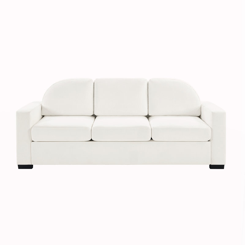 Canapé rembourré 84,7 po avec dossier incurvé, Beige