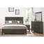 Chambre à coucher au fini gris anthracite - Lit double en bois de style transitionnel-674656831-674656830