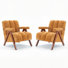 Chaise avec accoudoirs Mid-Century moderne et capitonnée (ensemble de 2)